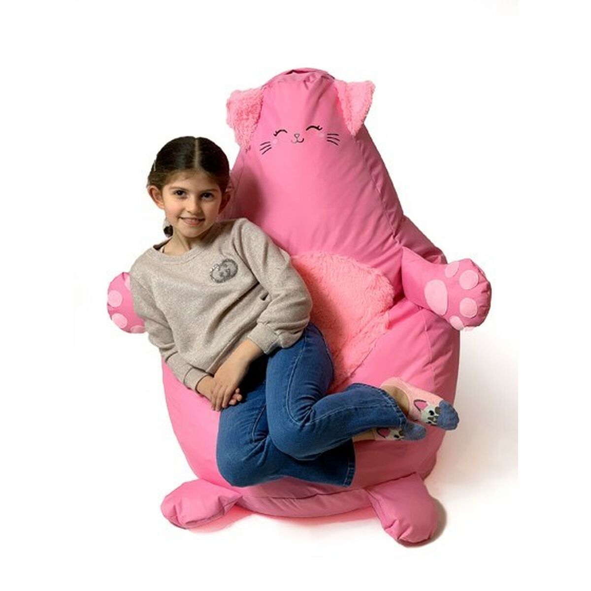 Puf GO GIFT Pink Oxford Kat 105 x 80 cm